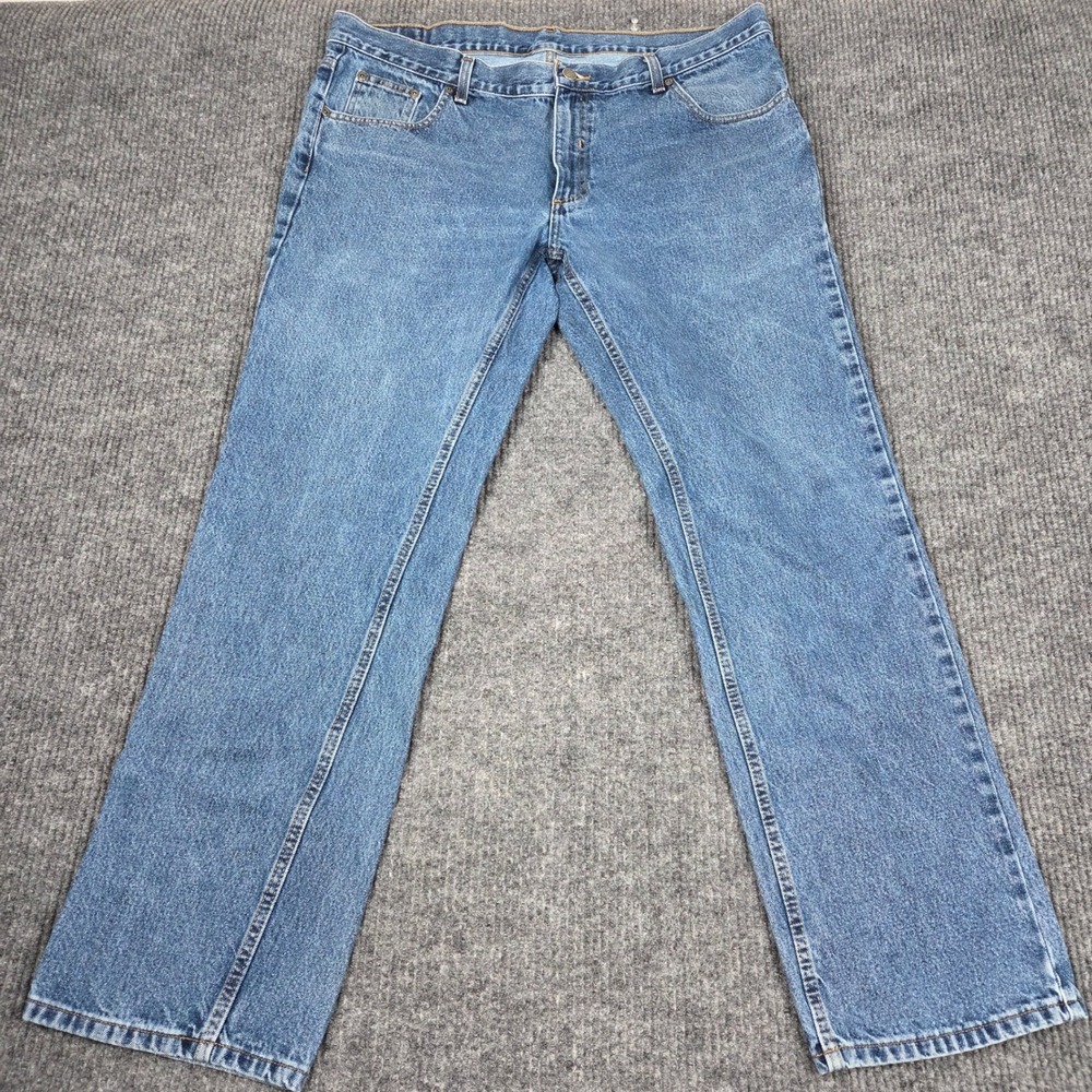 Diamond Cut Mens Straight Leg Blue Denim Jeans 40x32 Medium Wash 100% Cotton